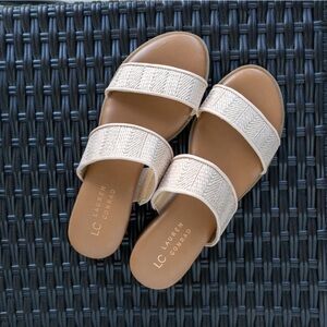 LC Lauren Conrad Women's Tan and Cream Sandals